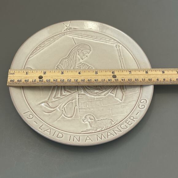 Frankoma 1969 Laid in a Manger Christmas Nativity Plate Signed John Frank VTG - Picture 5 of 5